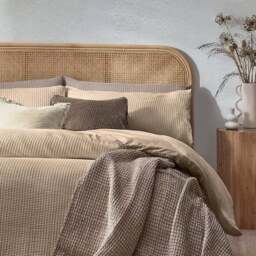 Yard Chunky Waffle 100% Cotton Duvet Cover & Pillowcase Set - thumbnail 2