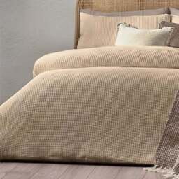 Yard Chunky Waffle 100% Cotton Duvet Cover & Pillowcase Set - thumbnail 3
