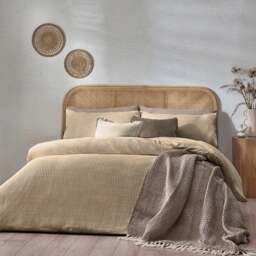 Yard Chunky Waffle 100% Cotton Duvet Cover & Pillowcase Set - thumbnail 1