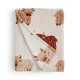 Highland Cow Fleece Throw Blanket, 130cm x 170cm - thumbnail 3
