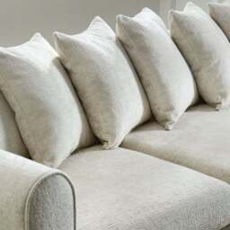Blake Curved Arm Scatter Back Soft Texture Chenille Light Natural Corner Chaise - thumbnail 6