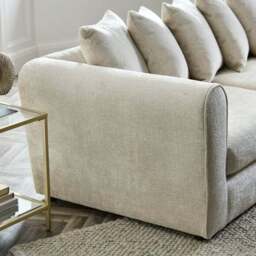 Blake Curved Arm Scatter Back Soft Texture Chenille Light Natural Corner Chaise - thumbnail 5