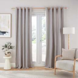 Linford Stripe Unlined Eyelet Curtains - thumbnail 2