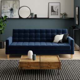 Harlow Velvet Storage Double Sofa Bed - thumbnail 1