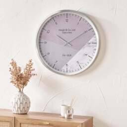 Geometric Marble Print Wall Clock - thumbnail 1