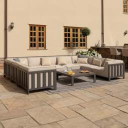Maze Ibiza U Shape Garden Sofa Set with Square Table