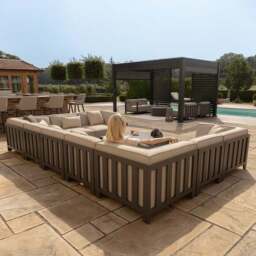 Maze Ibiza U Shape Garden Sofa Set with Square Table - thumbnail 6