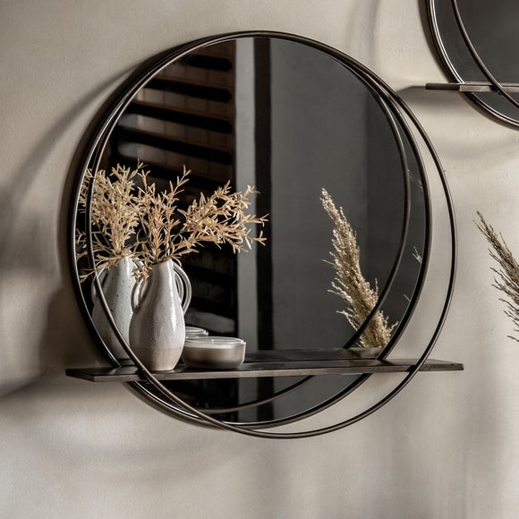 Cedar and Sage Weston Round Wall Mirror with Shelf - image 1