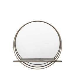 Cedar and Sage Weston Round Wall Mirror with Shelf - thumbnail 3