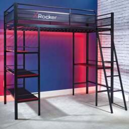 X Rocker Fortress Gaming High Sleeper Bunk Bed with Shelves & Desk - thumbnail 5