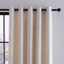 Linen Blend Eyelet Curtains - thumbnail 1
