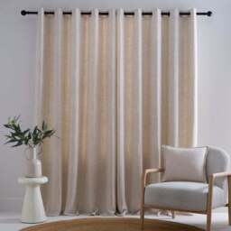 Linen Blend Eyelet Curtains - thumbnail 4