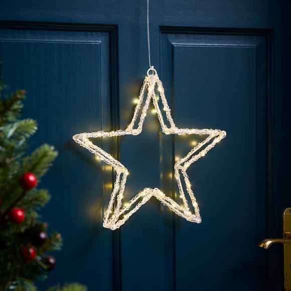 Light Up Double Acrylic Star Decoration - image 1