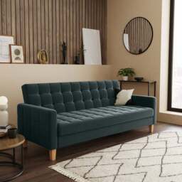 Harlow Velvet Storage Double Sofa Bed - thumbnail 1