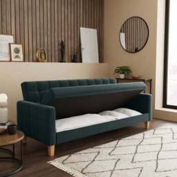 Harlow Velvet Storage Double Sofa Bed - thumbnail 4
