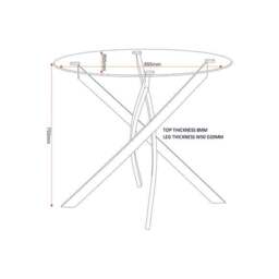 Sheldon Round Glass Top Dining Table - thumbnail 3