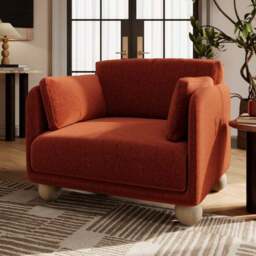 Armitage Chenille Snuggle Chair with Ball Feet - thumbnail 2