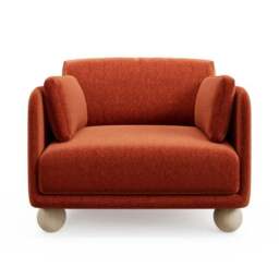 Armitage Chenille Snuggle Chair with Ball Feet - thumbnail 4
