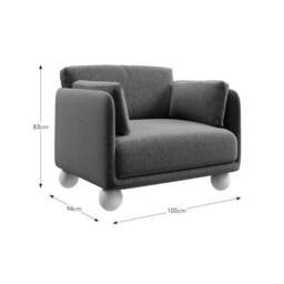 Armitage Chenille Snuggle Chair with Ball Feet - thumbnail 6