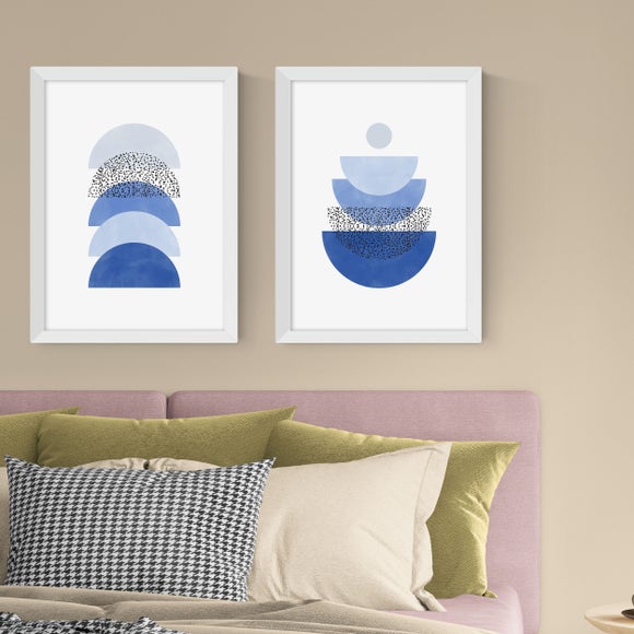 East End Prints Set of 2 Blue Geometric Prints - image 1