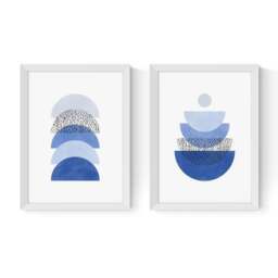 East End Prints Set of 2 Blue Geometric Prints - thumbnail 2