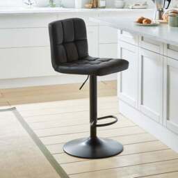 Jasmine Adjustable Height Swivel Bar Stool, Faux Leather - thumbnail 2