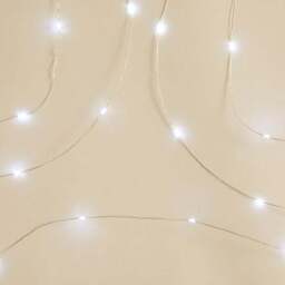 50 LED Battery Operated White Micro Lights Silver Wire - thumbnail 3