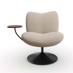 Junia Tonal Boucle Swivel Chair with Table - thumbnail 6