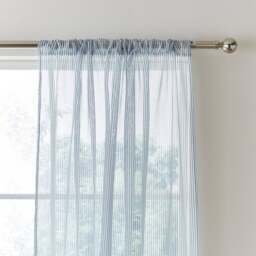 Ticking Stripe Slot Top Voile - thumbnail 1