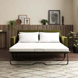 Zoe 3 Seater Double Sofa Bed, Velvet - thumbnail 1