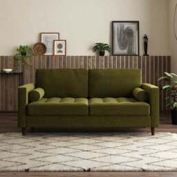 Zoe 3 Seater Double Sofa Bed, Velvet - thumbnail 2