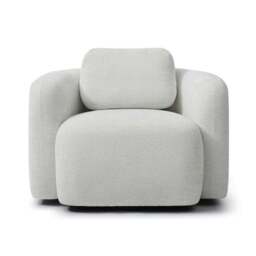Max Natural Soft Chenille Curved Swivel Accent Chair - thumbnail 6
