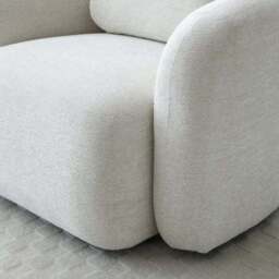 Max Natural Soft Chenille Curved Swivel Accent Chair - thumbnail 3