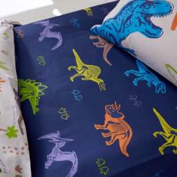 Catherine Lansfield Prehistoric Dinosaurs Polycotton Fitted Sheet - thumbnail 1