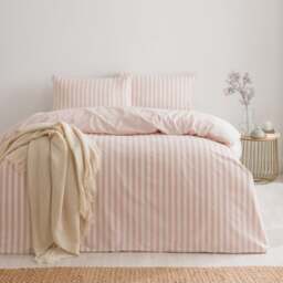 Durham Stripe 100% Cotton Duvet Cover and Pillowcase Set - thumbnail 1