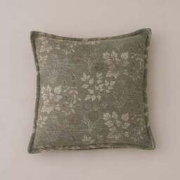 Global Floral Olive Green Square Cushion Cover - thumbnail 3