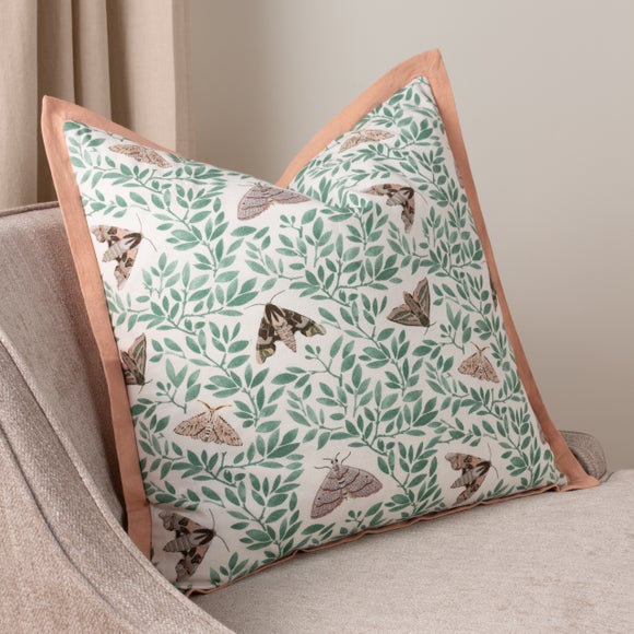Wylder Silk Moth Cotton Square Cushion Cover - image 1