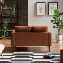 Jacob Faux Leather Compact 2 Seater Sofa - thumbnail 3