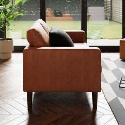 Jacob Faux Leather Compact 2 Seater Sofa - thumbnail 2