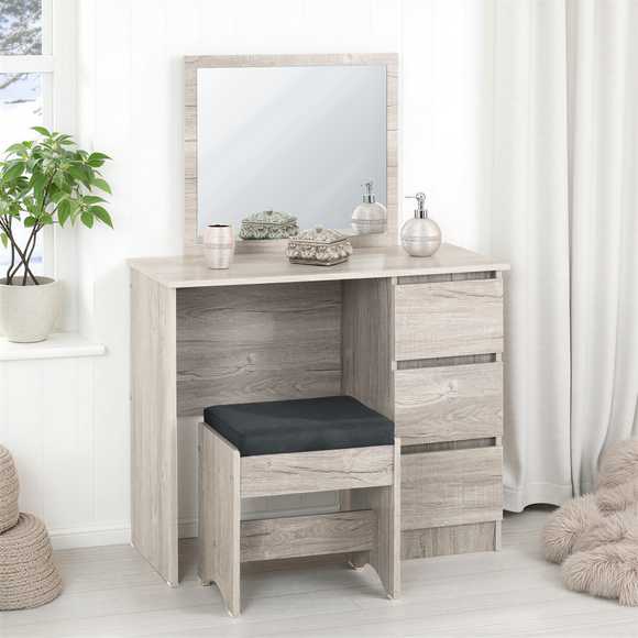 Walker 3 Drawer Dressing Table with Stool - image 1
