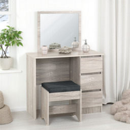 Walker 3 Drawer Dressing Table with Stool