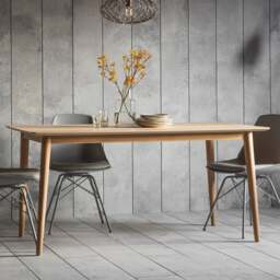 Manila 6 Seater Dining Table, Oak - thumbnail 1