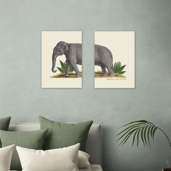 East End Prints Set of 2 Elephant Prints - image 1