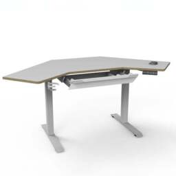 Gino Corner Height Adjustable Desk with Drawer - thumbnail 2