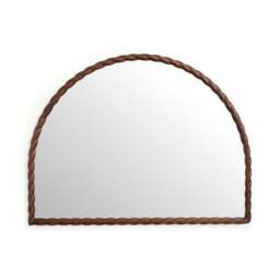 Lucia Twisted Wood Arched Overmantel Wall Mirror - thumbnail 3