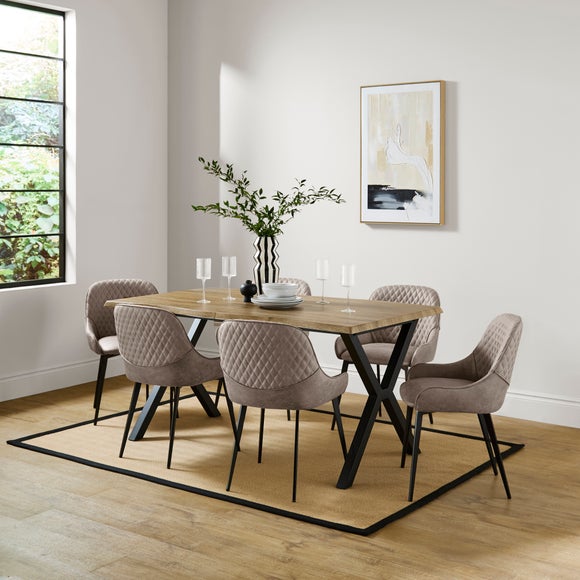 Hudson Set of 4 Grey Dining Chairs, Faux Leather - image 1