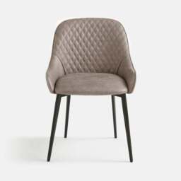 Hudson Set of 4 Grey Dining Chairs, Faux Leather - thumbnail 4
