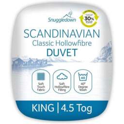 Snuggledown Scandinavian Hollowfibre 4.5 Tog Summer Duvet - thumbnail 2