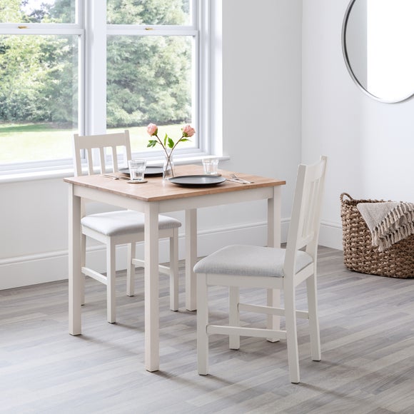 Coxmoor 4 Seater Square Dining Table, Off White Solid Oak - image 1