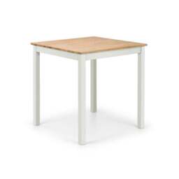 Coxmoor 4 Seater Square Dining Table, Off White Solid Oak - thumbnail 2
